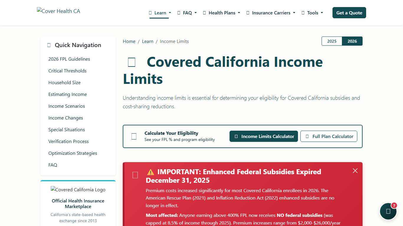 Covered California Income Limits - Federal Poverty Level Guidelines - Cover Health CA